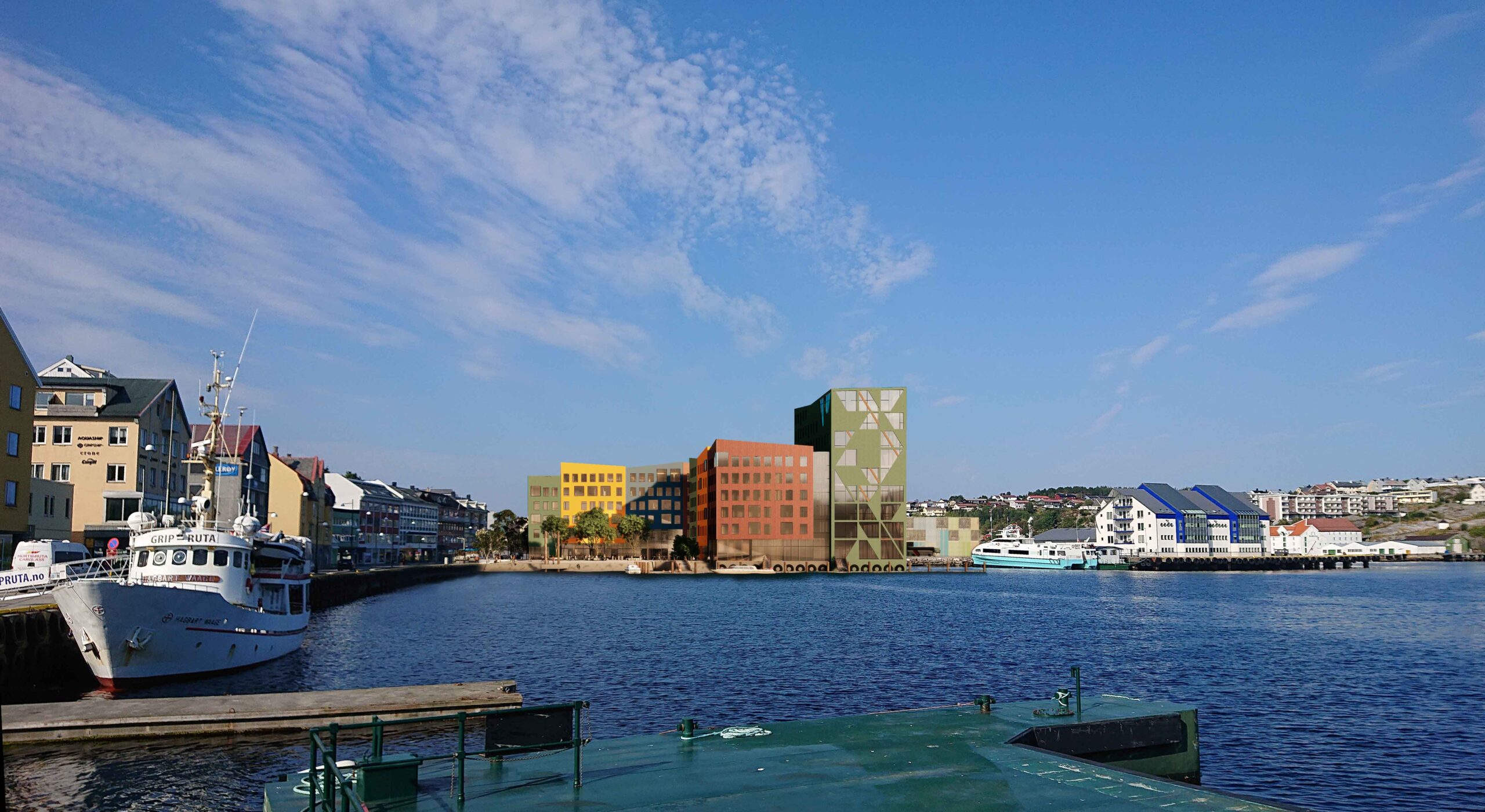 Illustrasjon campus Kristiansund ved vannet